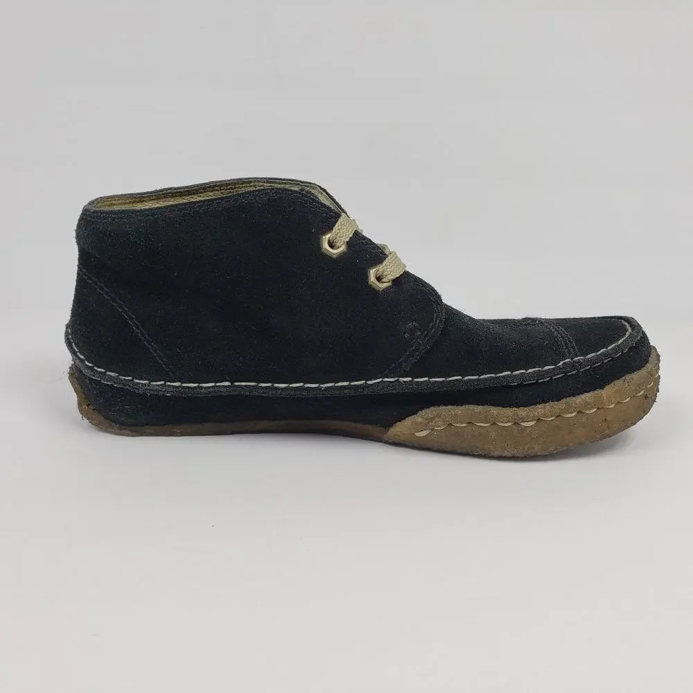 Simple Waldo Mens Sz 7 Womens Sz 9 Black Suede Lace Chukka Bootie Shoes